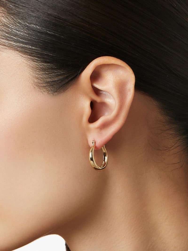 Tewiky Chunky Gold Hoop Earrings for Women, 14k Gold Plated Thick Triple Hoop Earrings Hypoallergenic Trendy Chunky Gold Hoops Earrings Dainty Jewelry Gifts for Women - Image 2